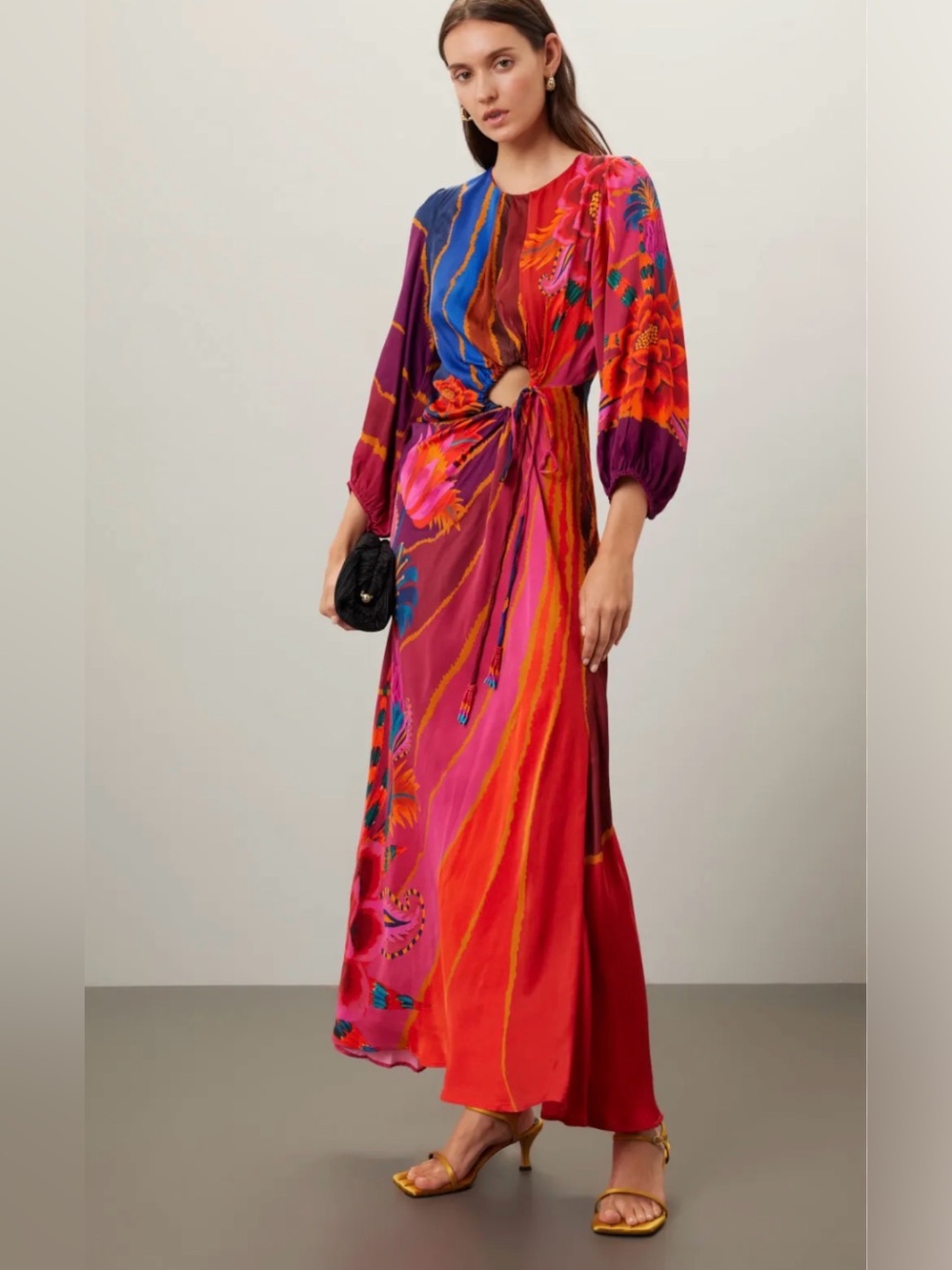 FARM RIO - Vintage Wave Circle Cut-Out Midi Dress